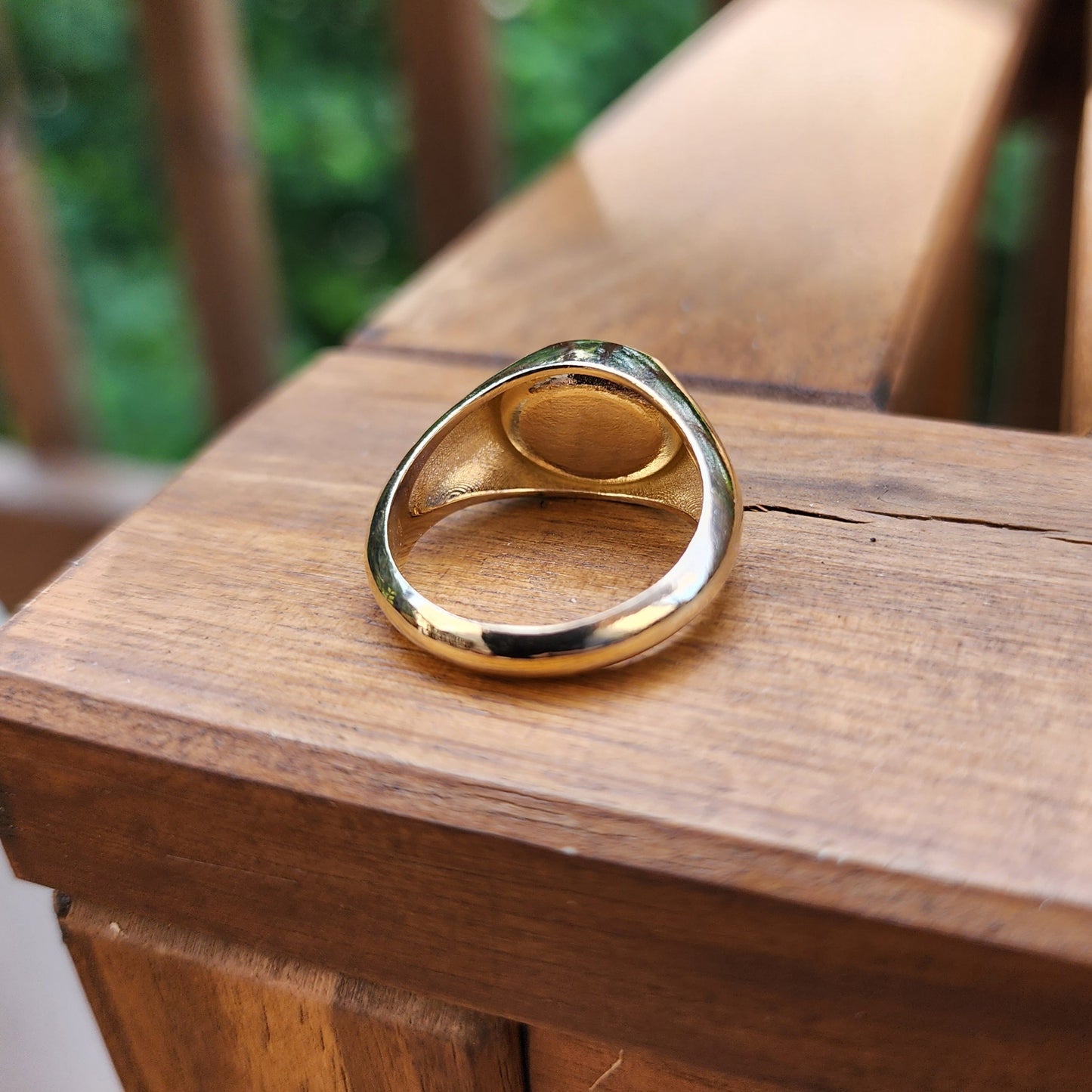 Pink Tourmaline Cabochon Signet Ring