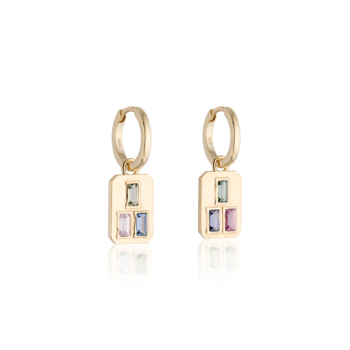 Stacked Blocks Dangle Earrings