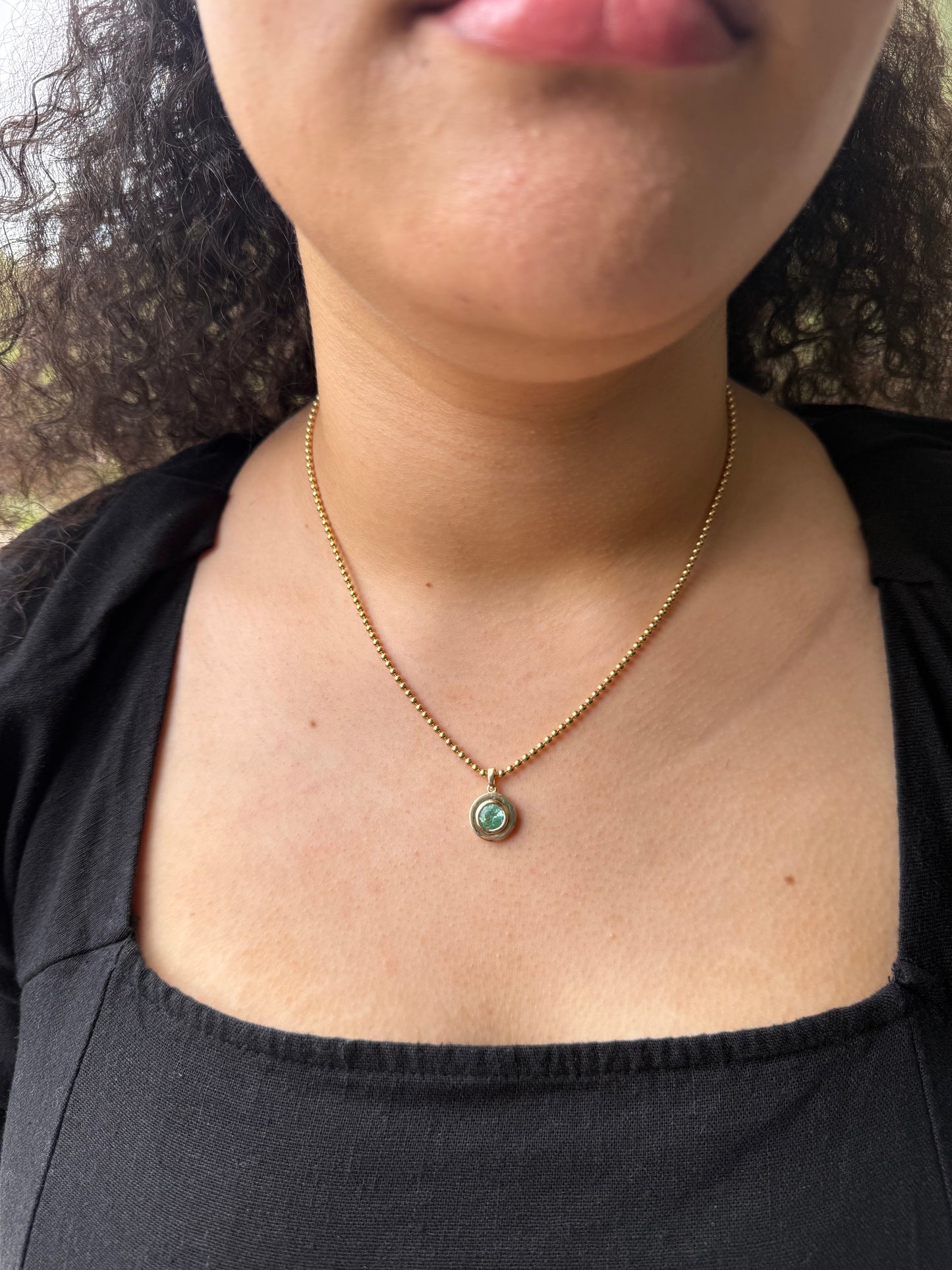 Emerald Round Pendant