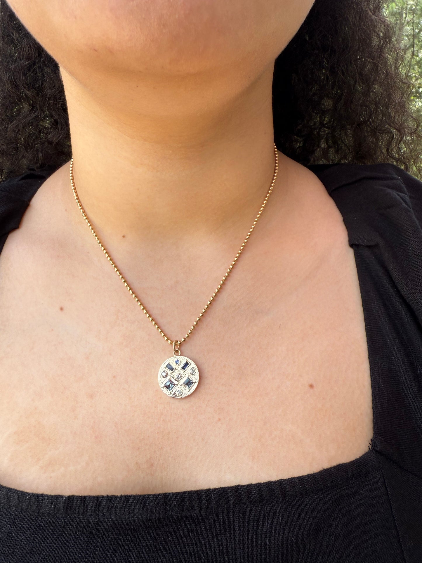 Multi Gem Pendant, Sapphire, Diamonds & Alexandrite