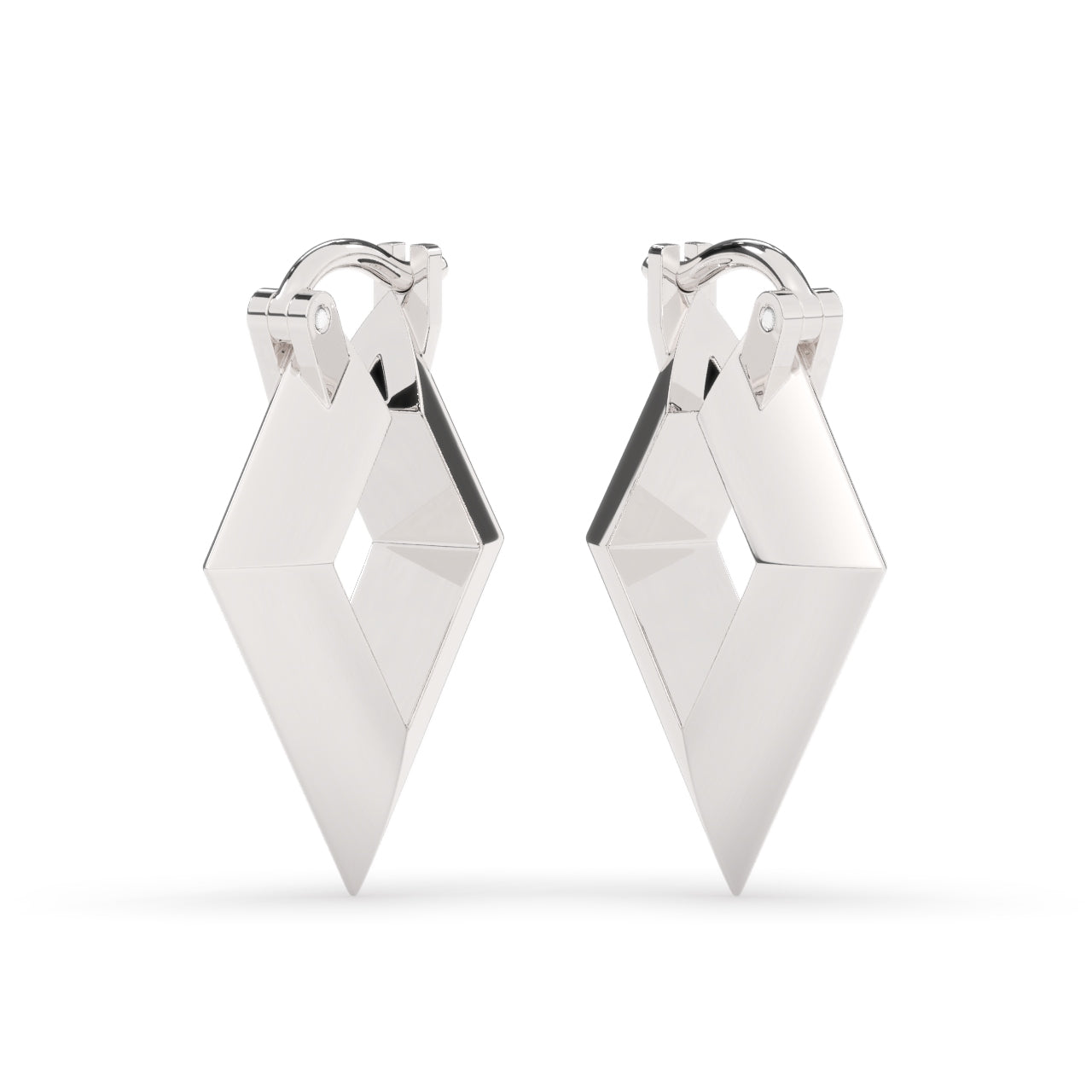 Silver Diamond Hoop Earrings