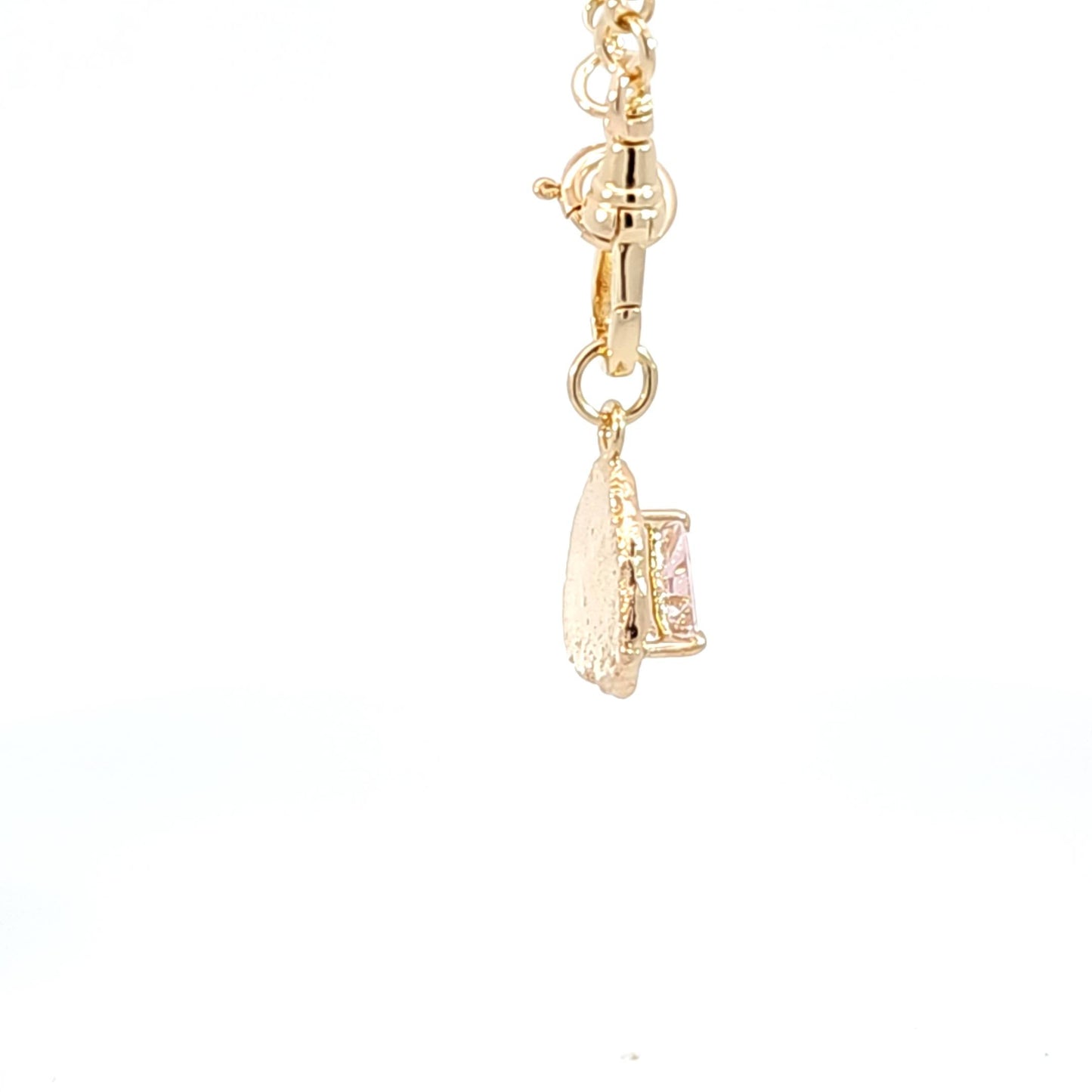 Pink Tourmaline Triangle Pendant Charm