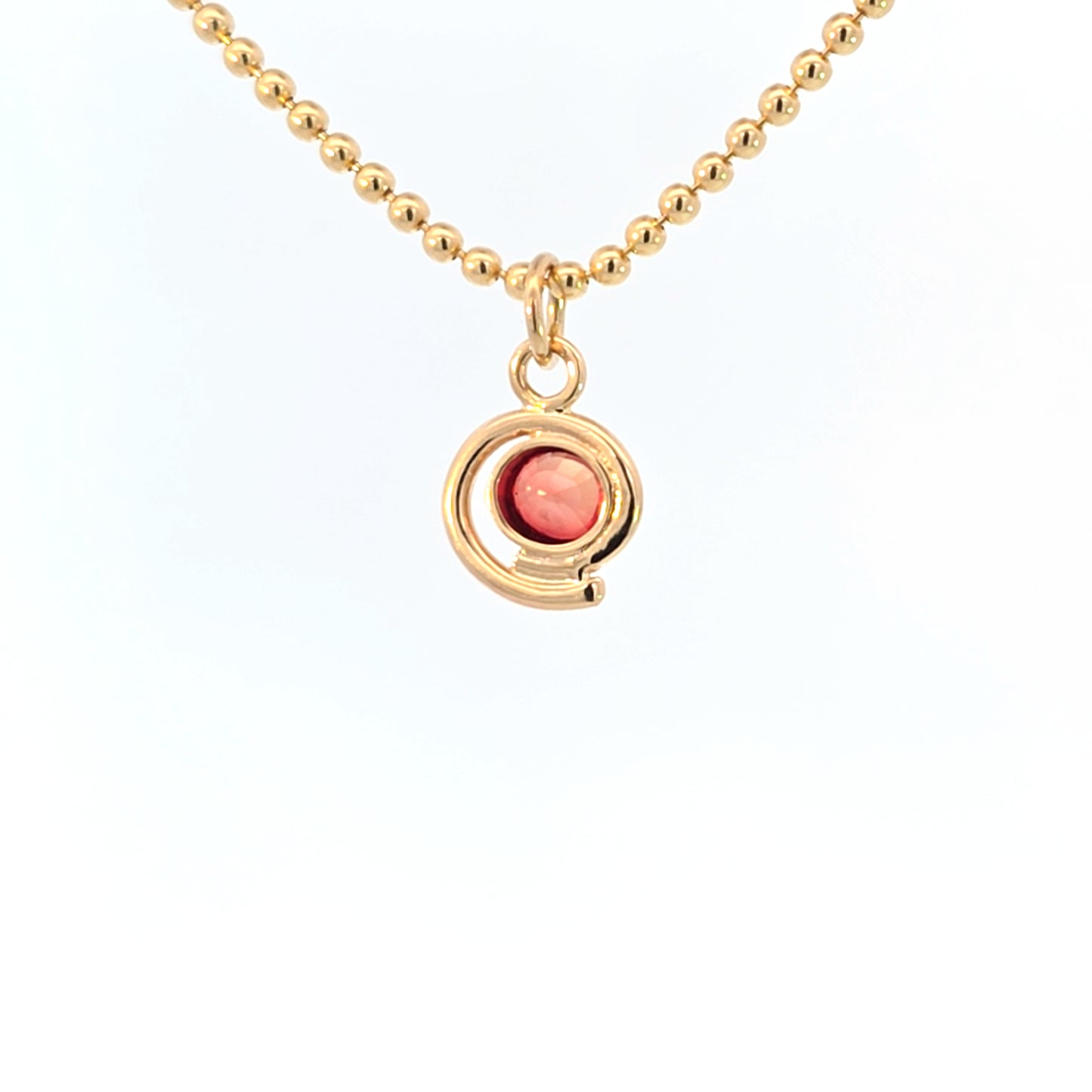 Orange Sapphire Swirl Pendant