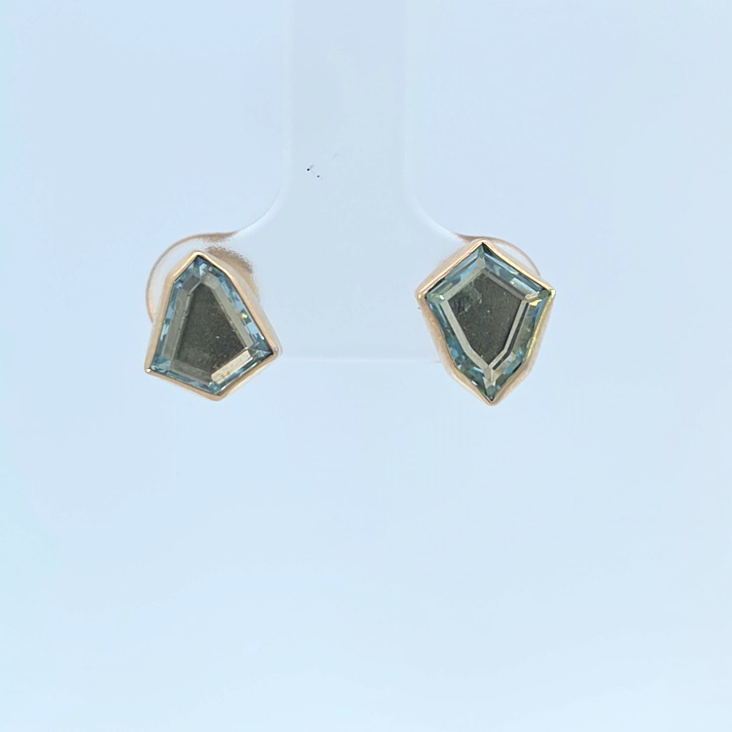 Mismatched Aquamarine Stud Earrings