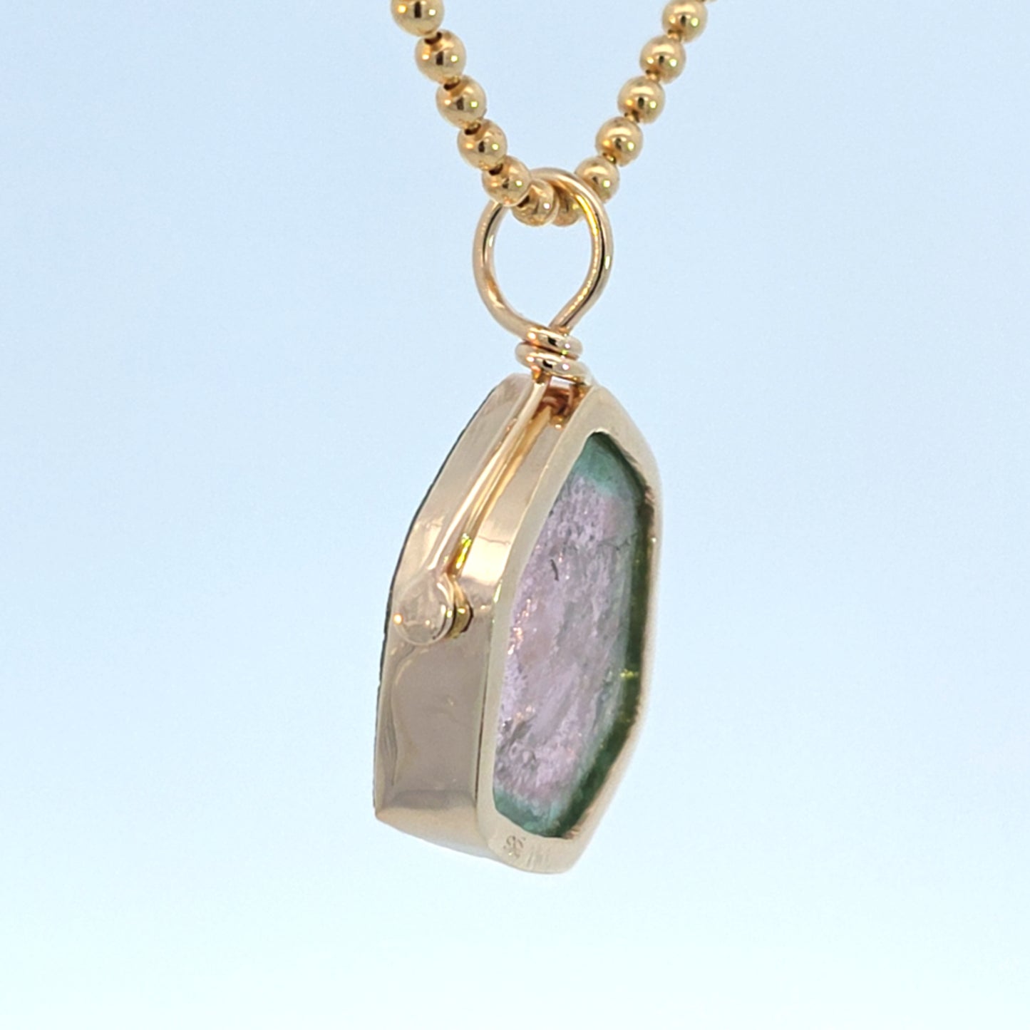 Watermelon Tourmaline Snake Pendant