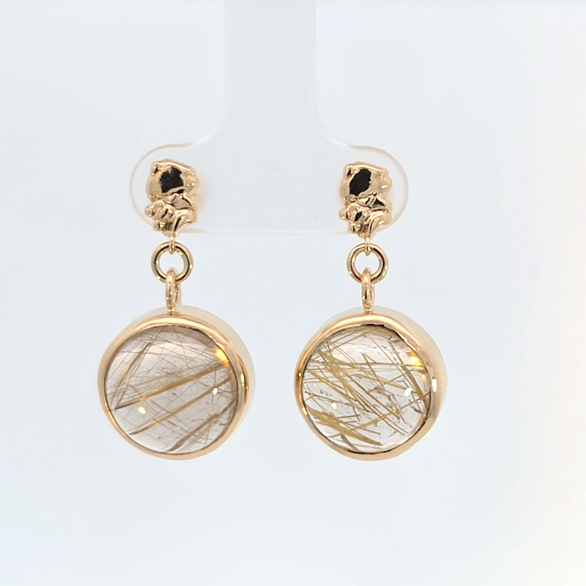 Rutilated Quartz Dangle Earrings