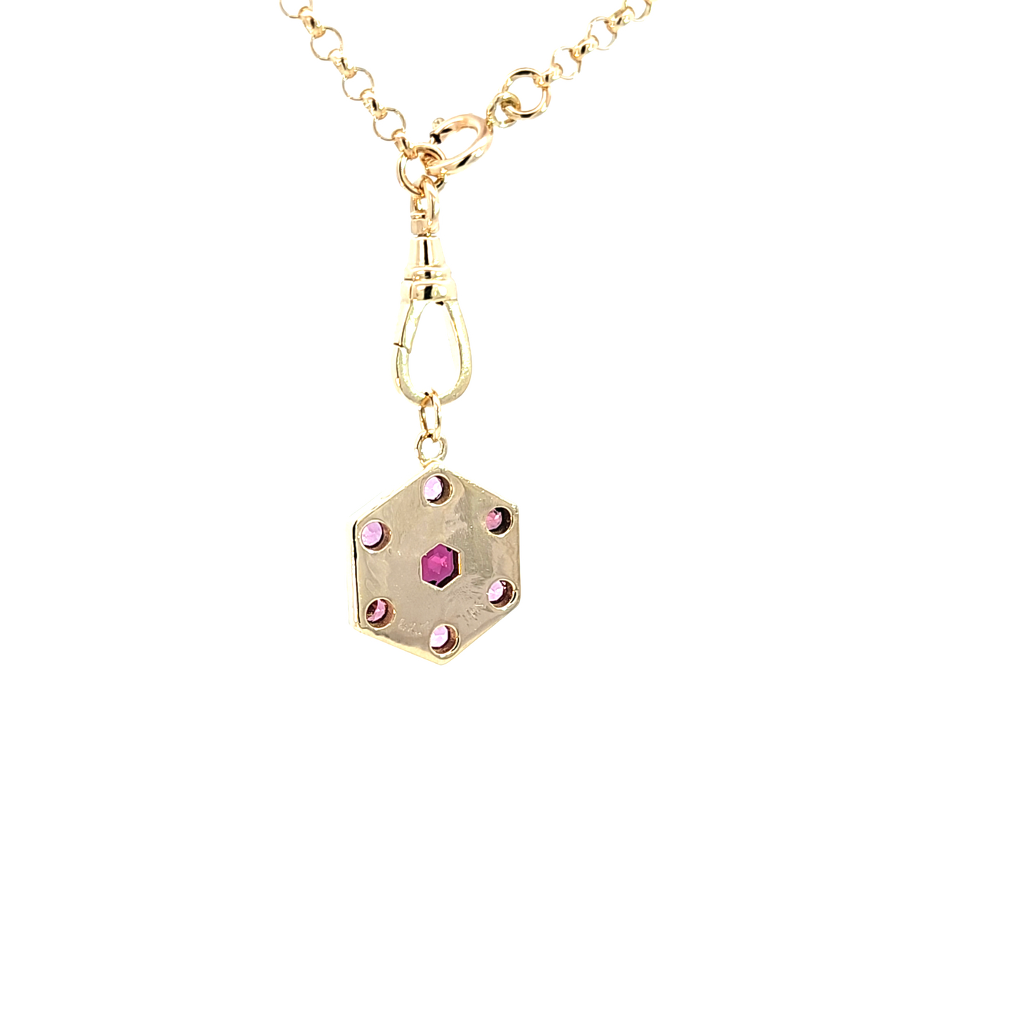 Malaya & Rhodolite Garnet Hexagon Pendant