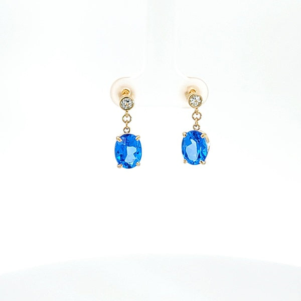 Blue Topaz Dangle Earrings