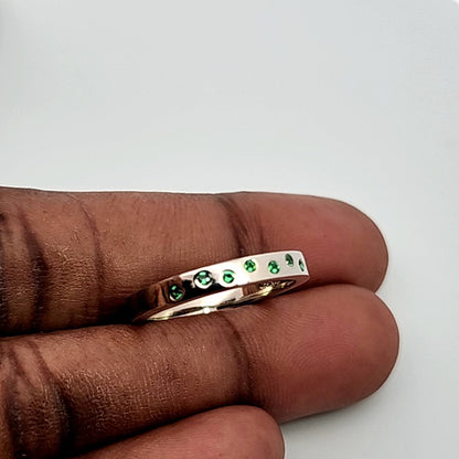 Emerald White Gold Ring Band