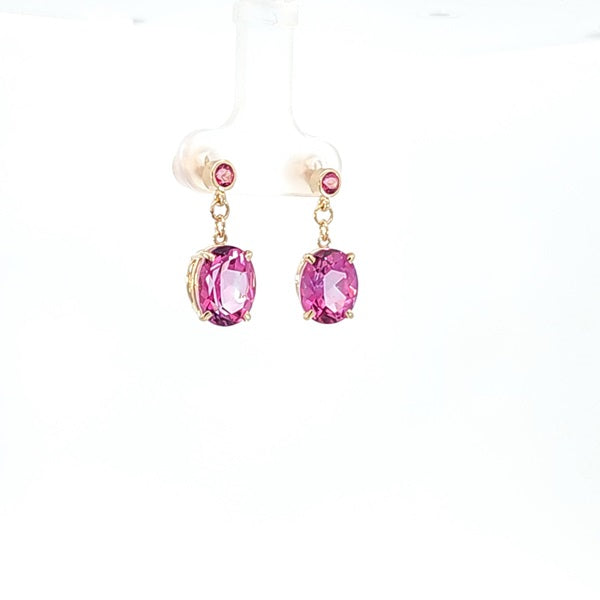 Pink Mystic Topaz Dangle Earrings