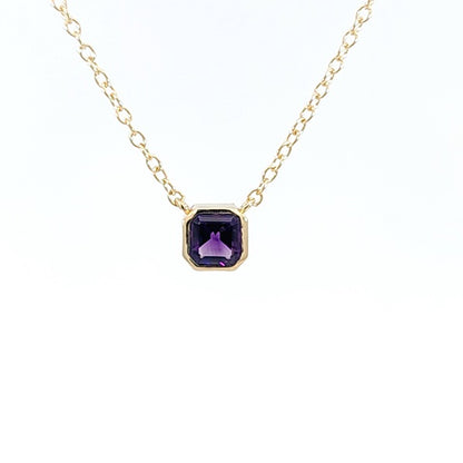 Amethyst Solitaire Necklace
