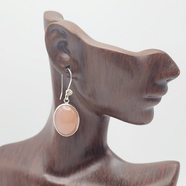 Chocolate Moonstone & Topaz Dangle Earrings