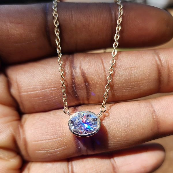 Oval Moissanite Necklace