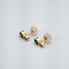 Load image into Gallery viewer, Blue Sapphire Double Stud Earrings
