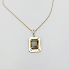 Load image into Gallery viewer, Octagon Sunstone &amp; Diamond Pendant

