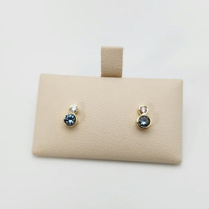 Sapphire & Diamonds Double Stud Earrings