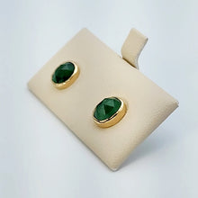 Load image into Gallery viewer, Tsavorite Garnet Gold Stud Earrings
