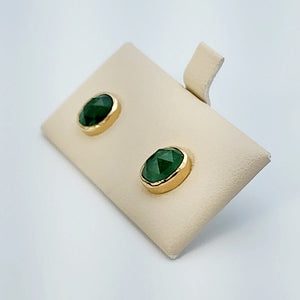 Tsavorite Garnet Gold Stud Earrings