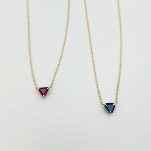 Blue & Pink Tourmaline Gold Necklace