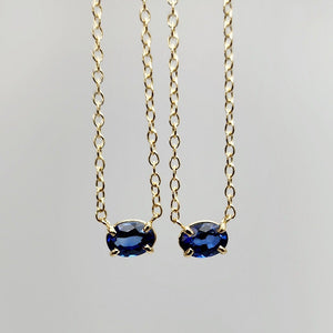 Blue Sapphire Gold Necklace