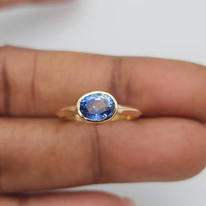 Blue Sapphire Knife Edge Ring