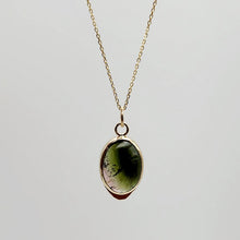 Load image into Gallery viewer, Green Tourmaline Yellow Gold Pendant Charm
