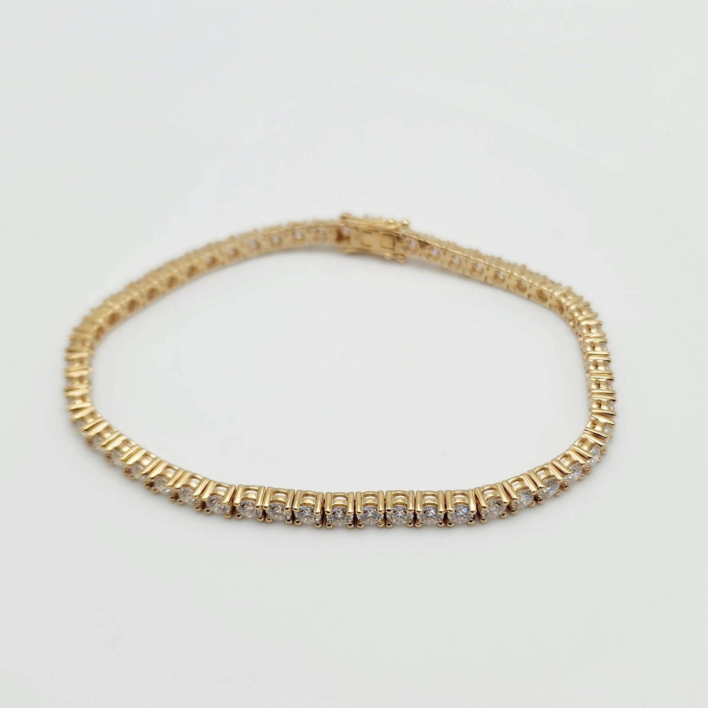 14k Yellow Gold Moissanite Tennis Bracelet