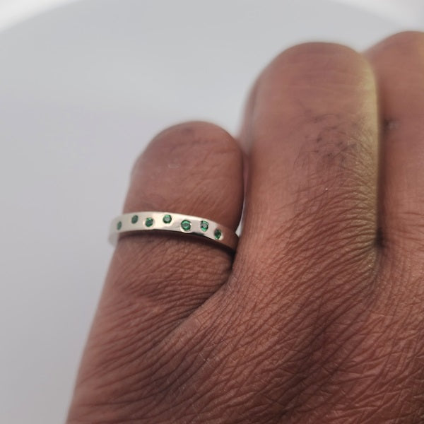 Emerald White Gold Ring Band