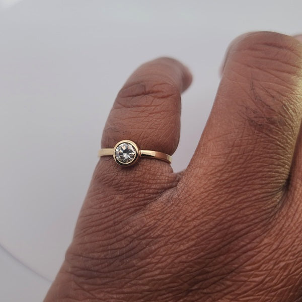 Small Moissanite Stacking Ring