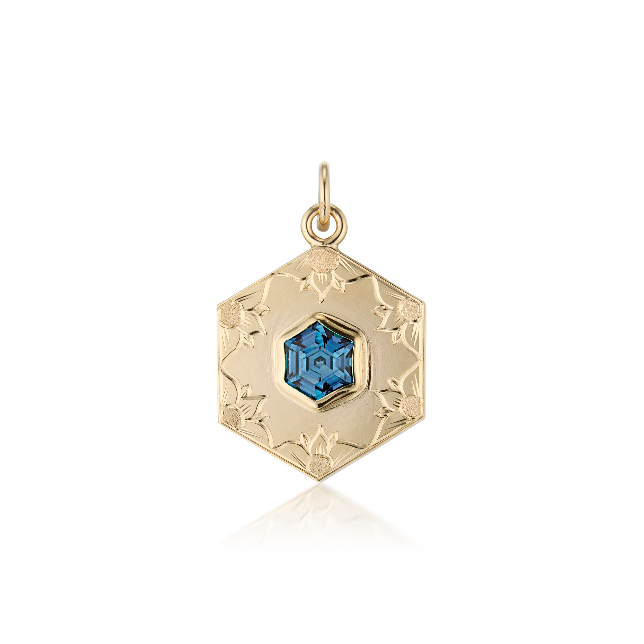 London Blue Topaz Hexagon Pendant