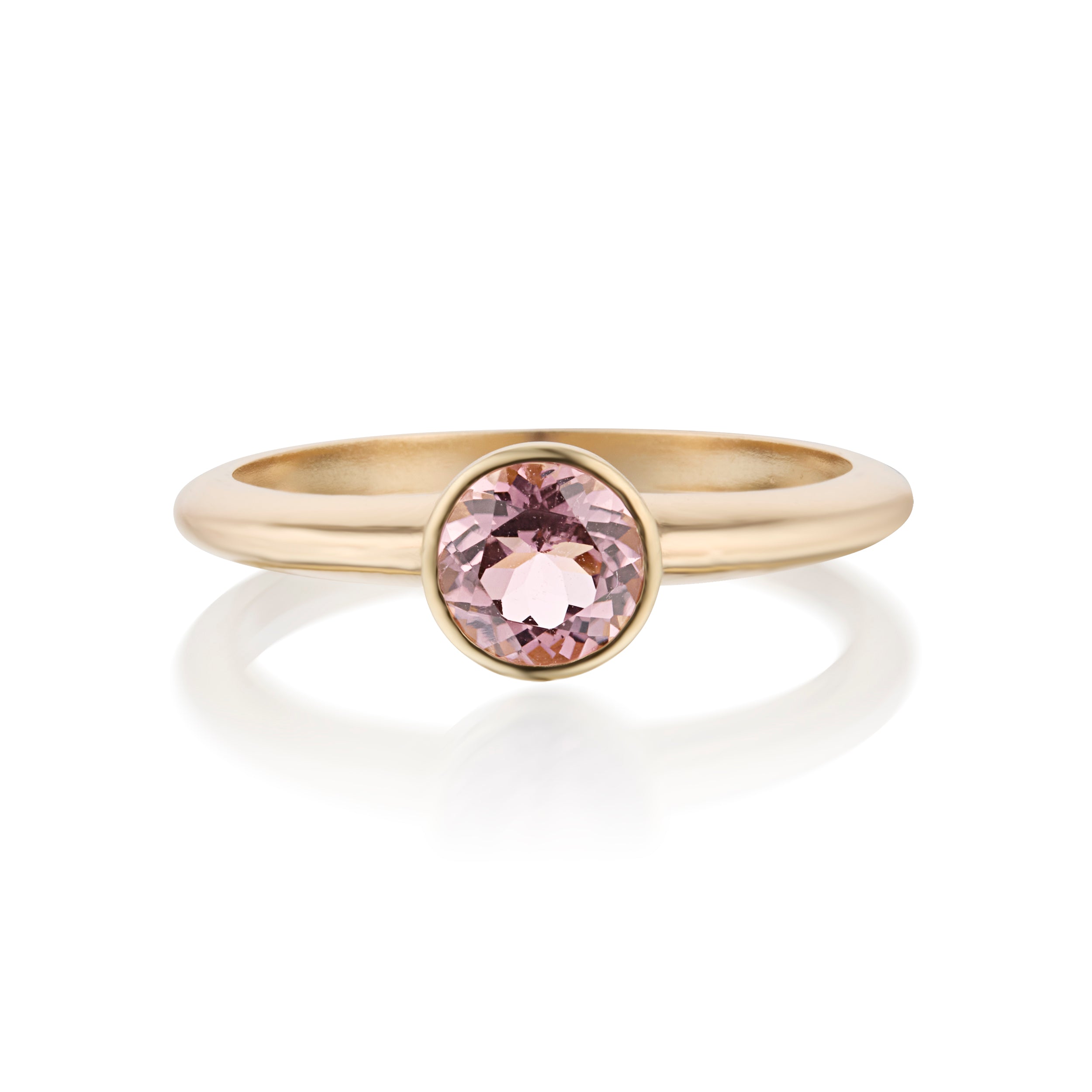 Round Pink Tourmaline Ring