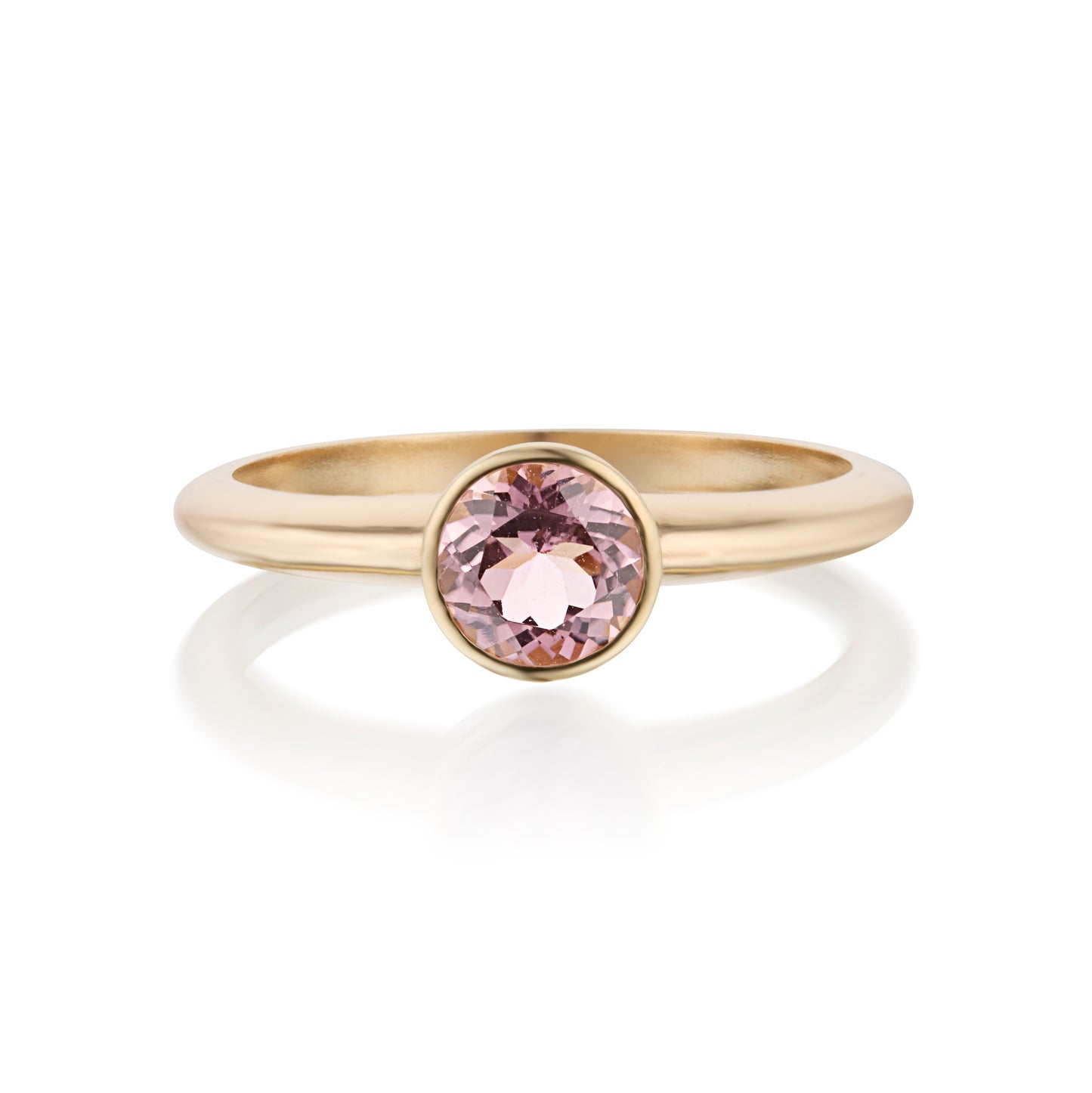 Round Pink Tourmaline Ring