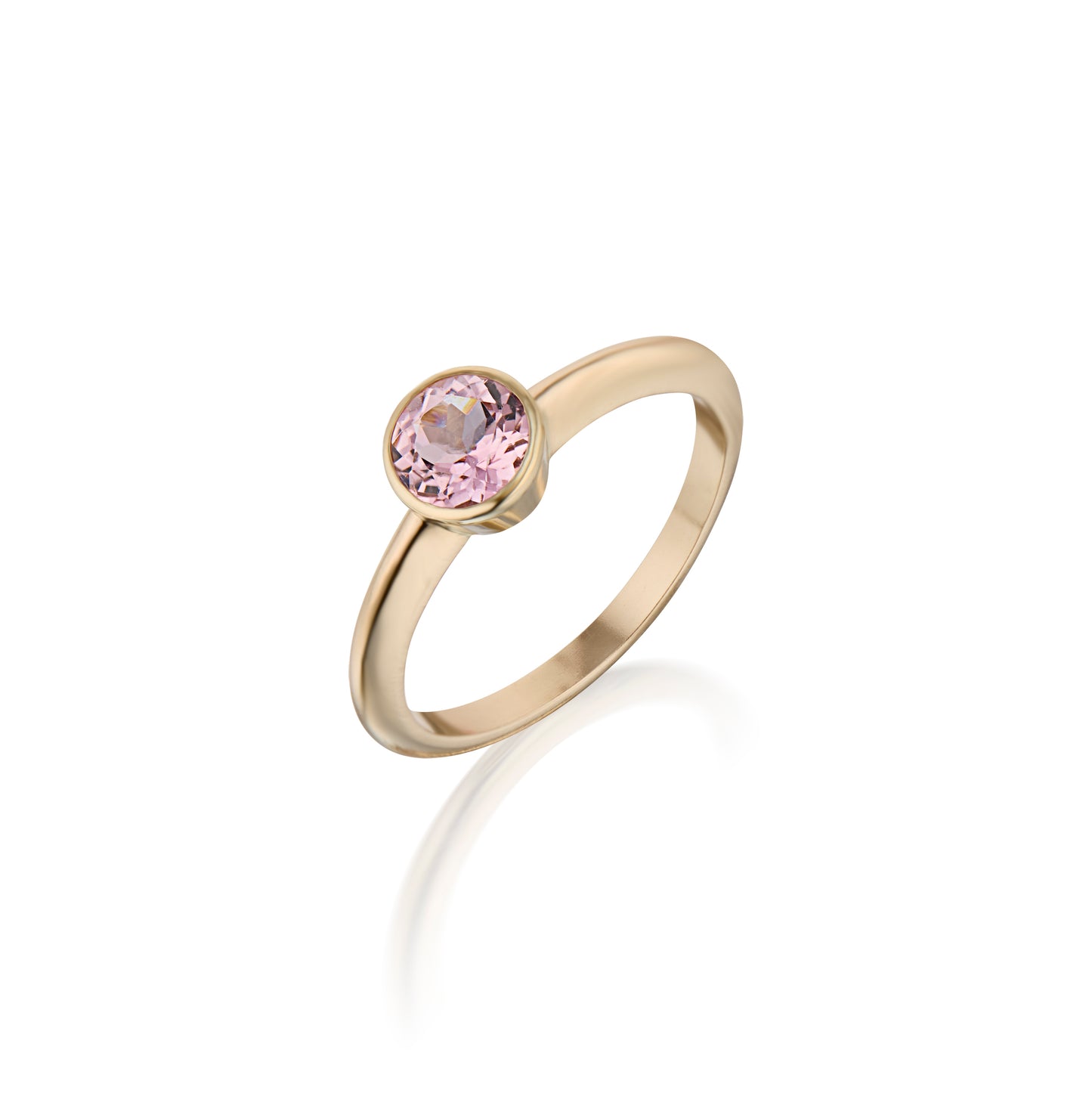 Round Pink Tourmaline Ring