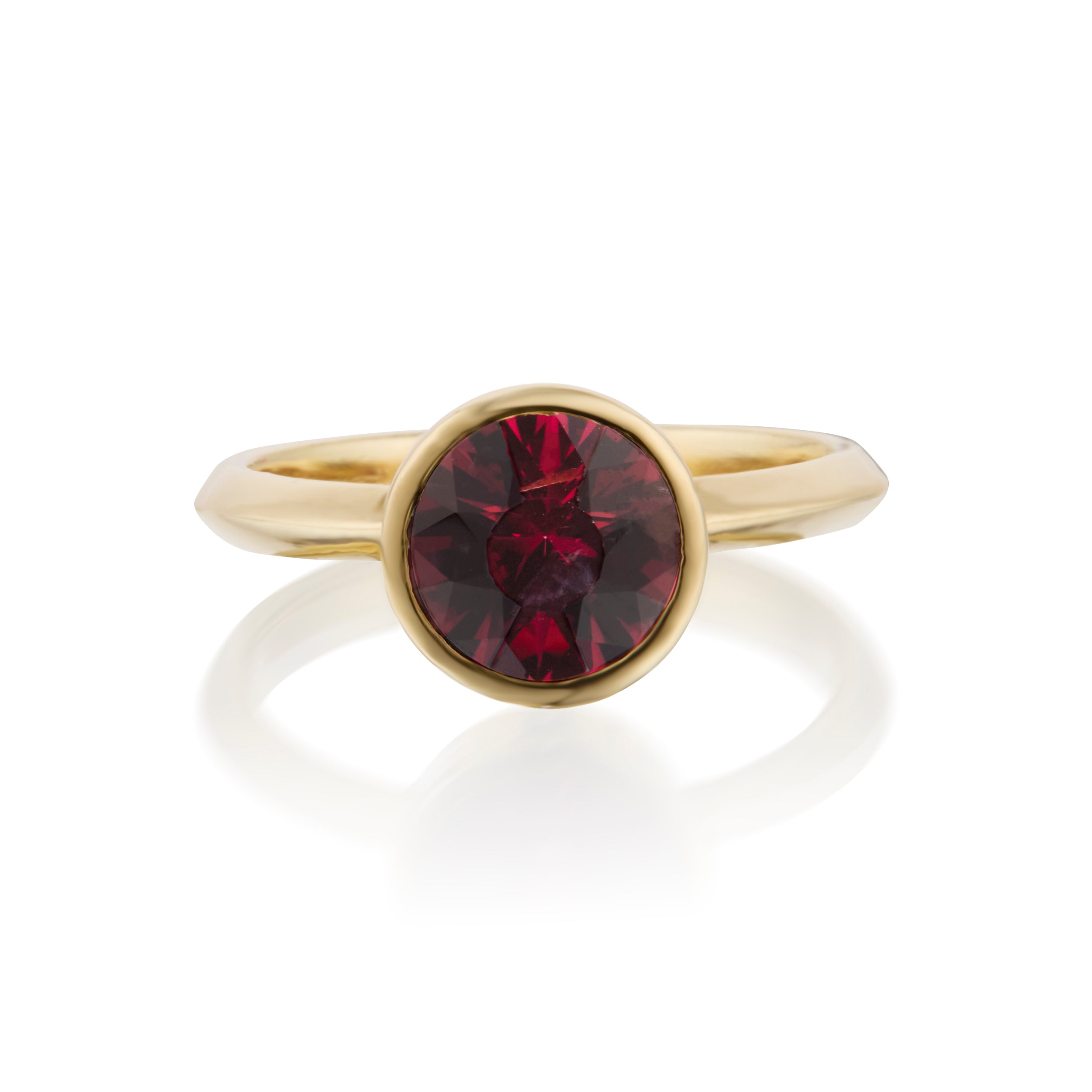Round Malaya Garnet Ring