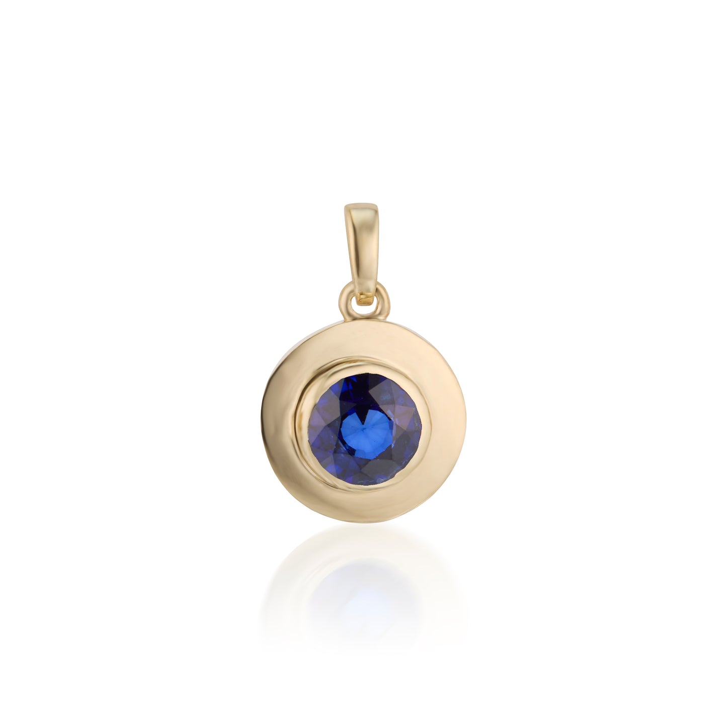 Blue Sapphire Round Pendant