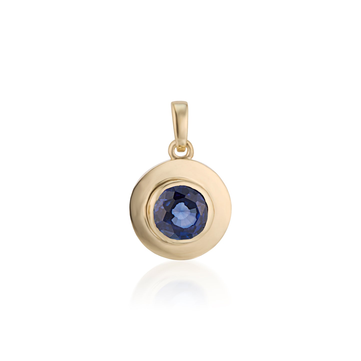 Blue Sapphire Round Pendant