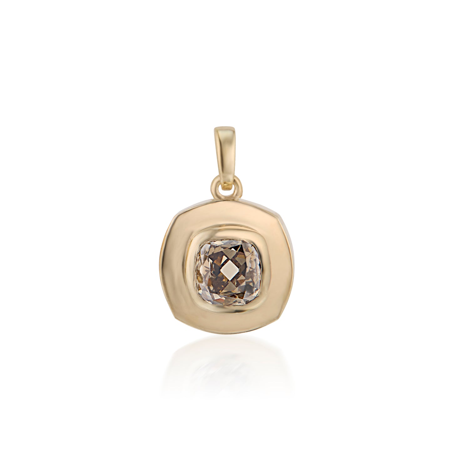 Brown Diamond Cushion Pendant