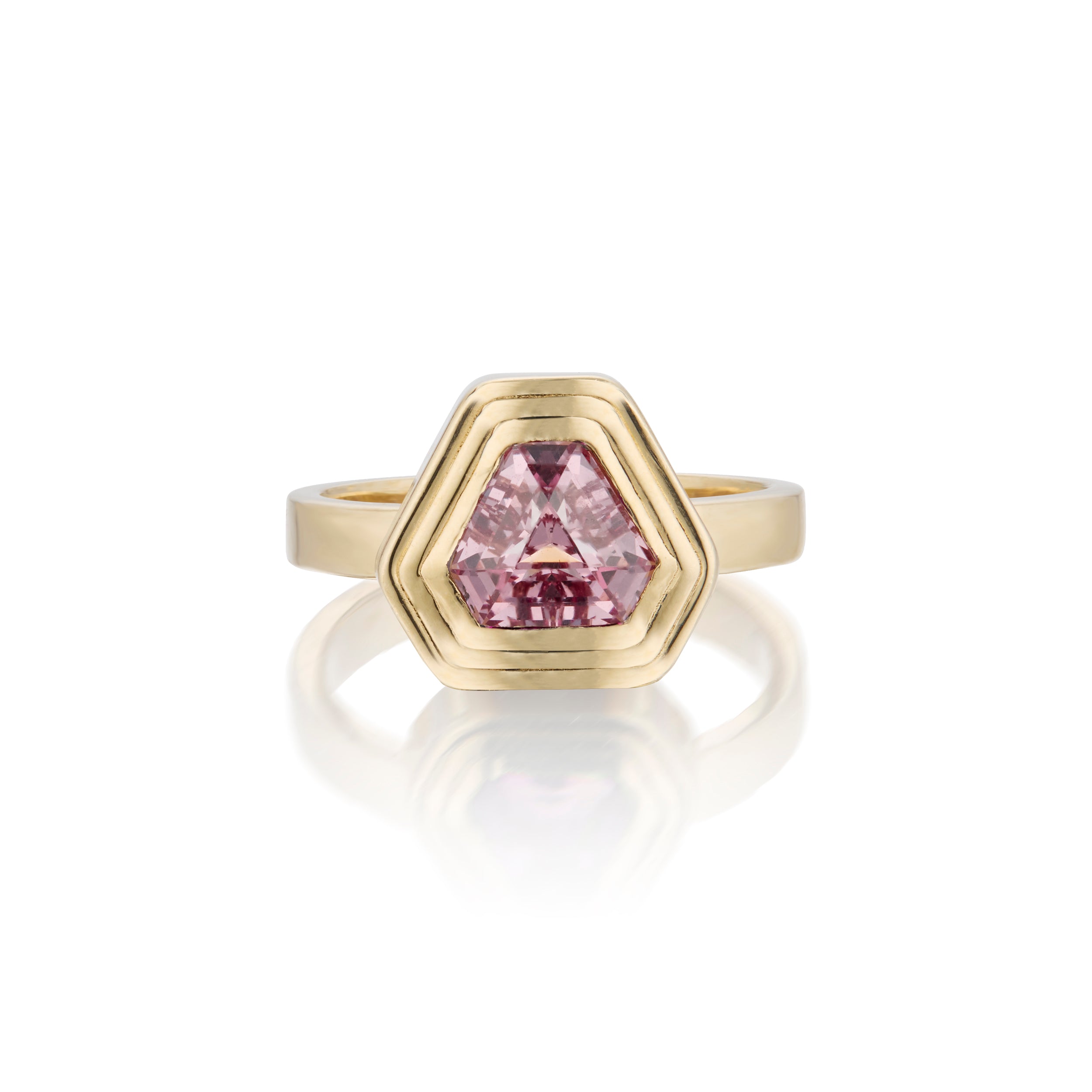 Lotus Garnet Ripple Ring
