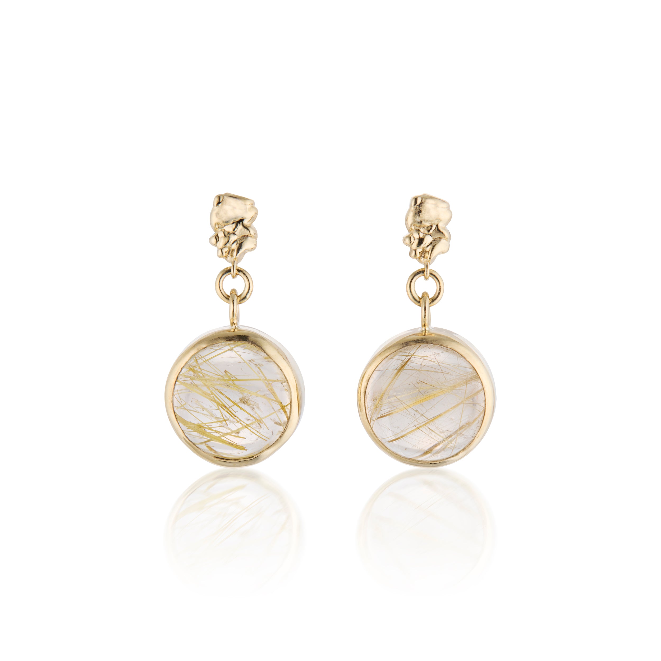 Rutilated Quartz Dangle Earrings