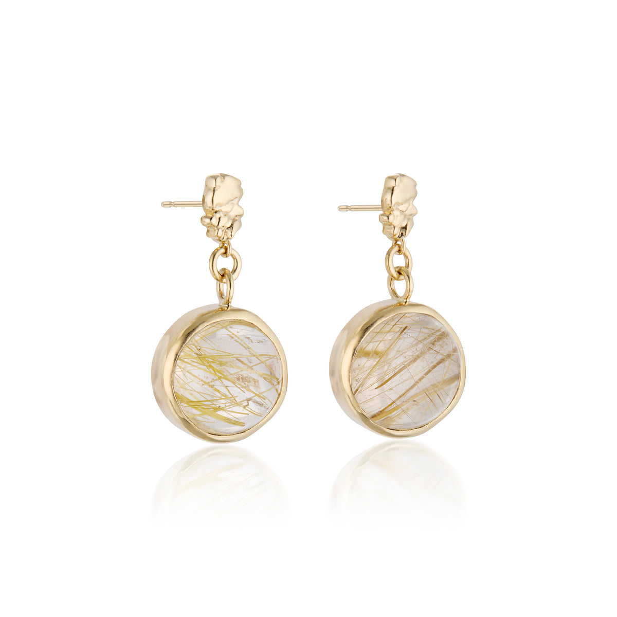Rutilated Quartz Dangle Earrings