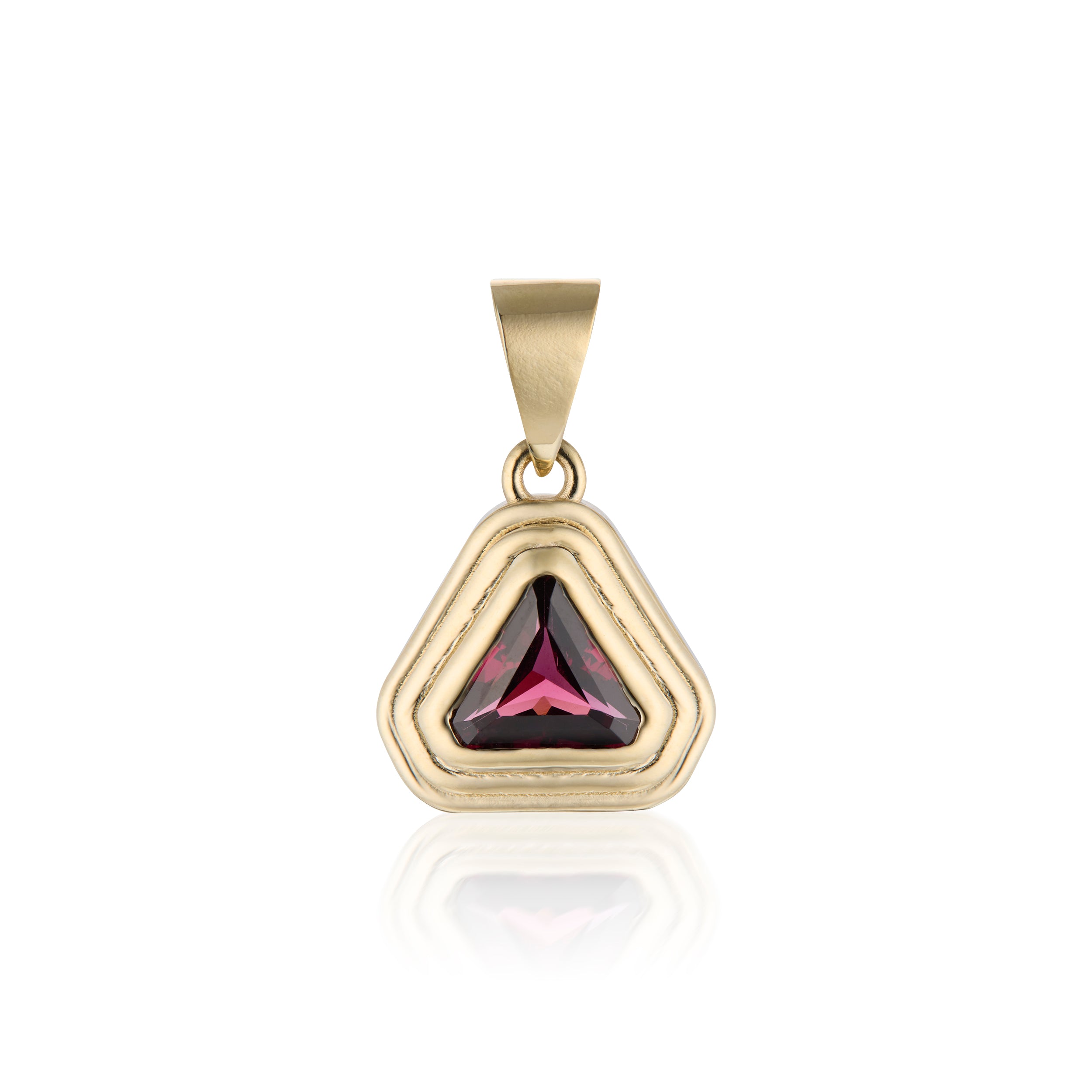 Garnet Triangle Ripple Pendant