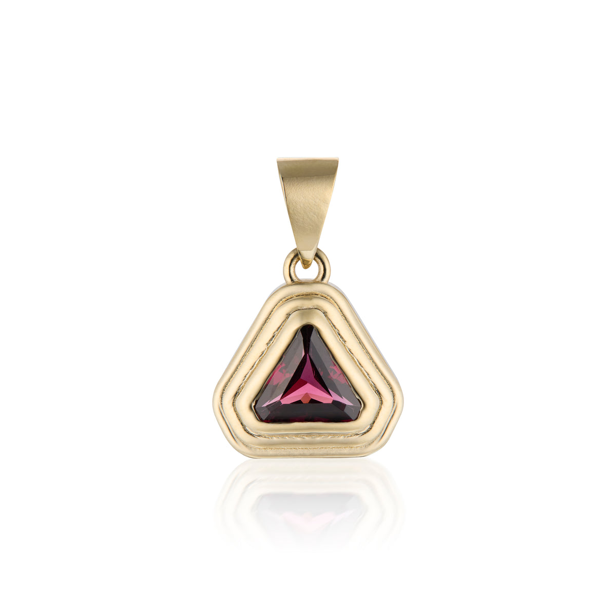 Garnet Triangle Ripple Pendant