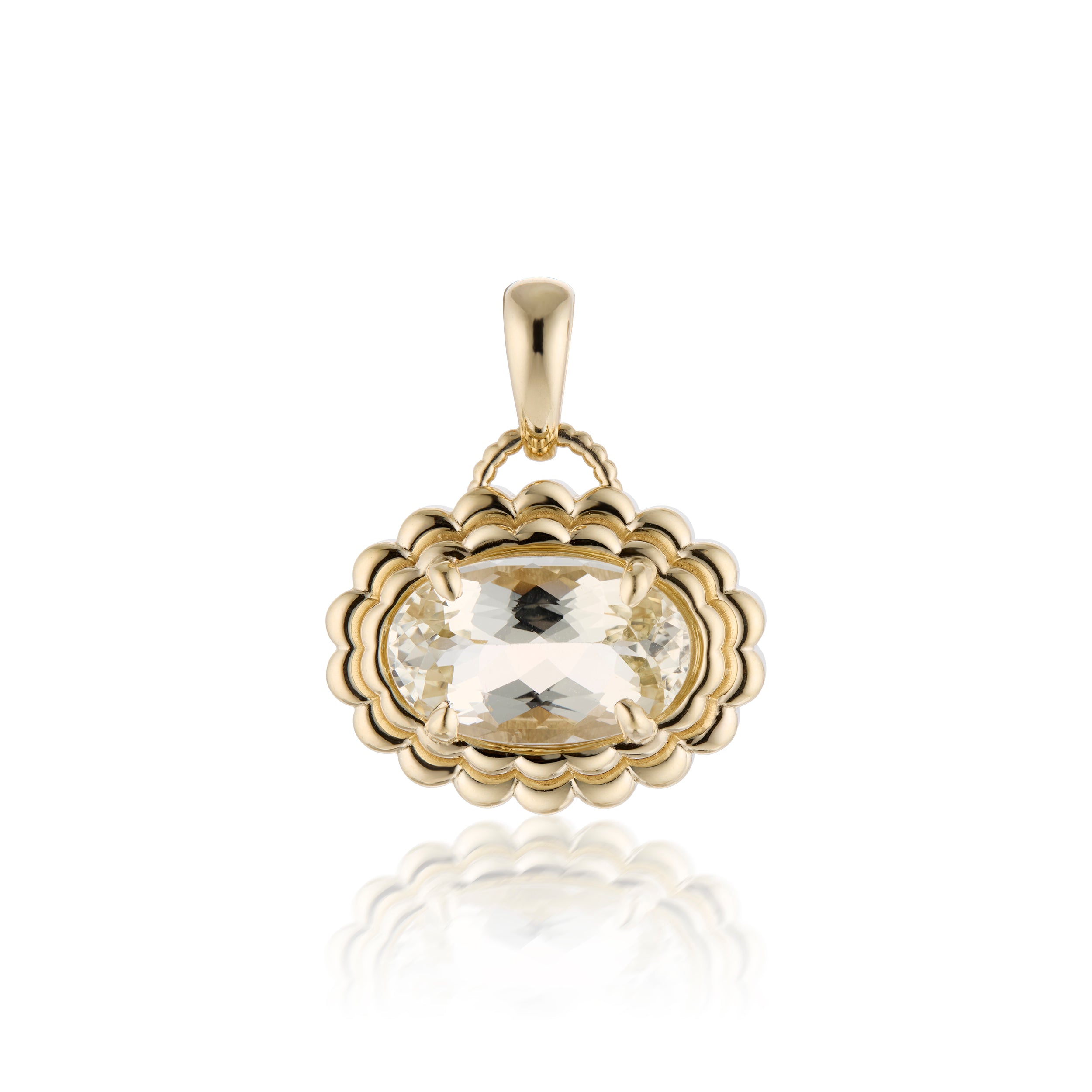 Goshenite Double Scallop Pendant