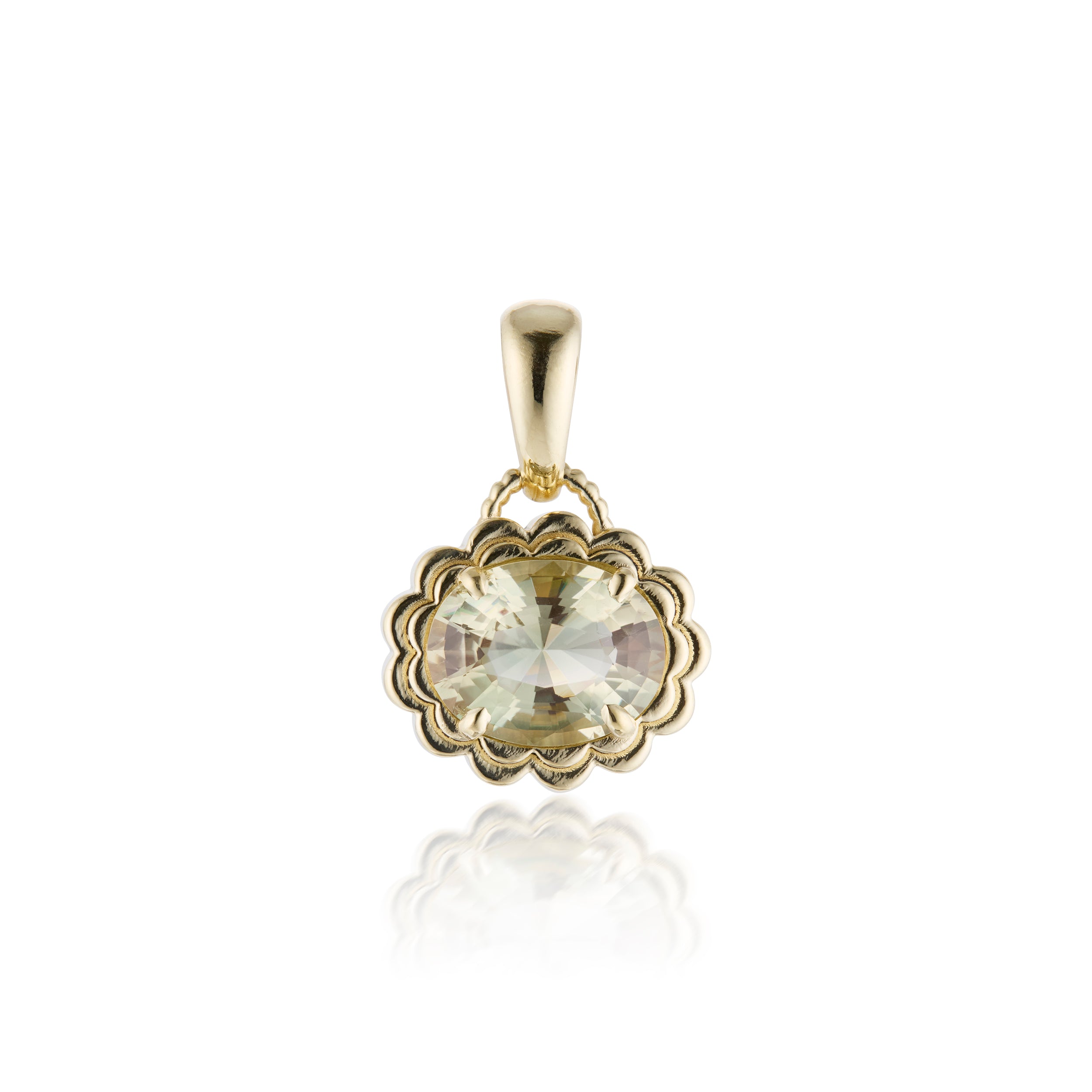Sunstone Double Scallop Pendant