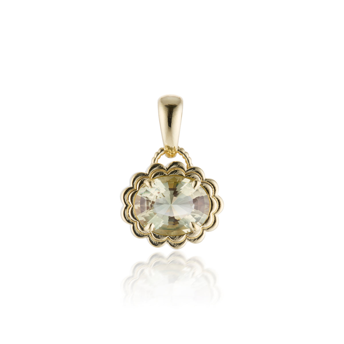 Sunstone Double Scallop Pendant