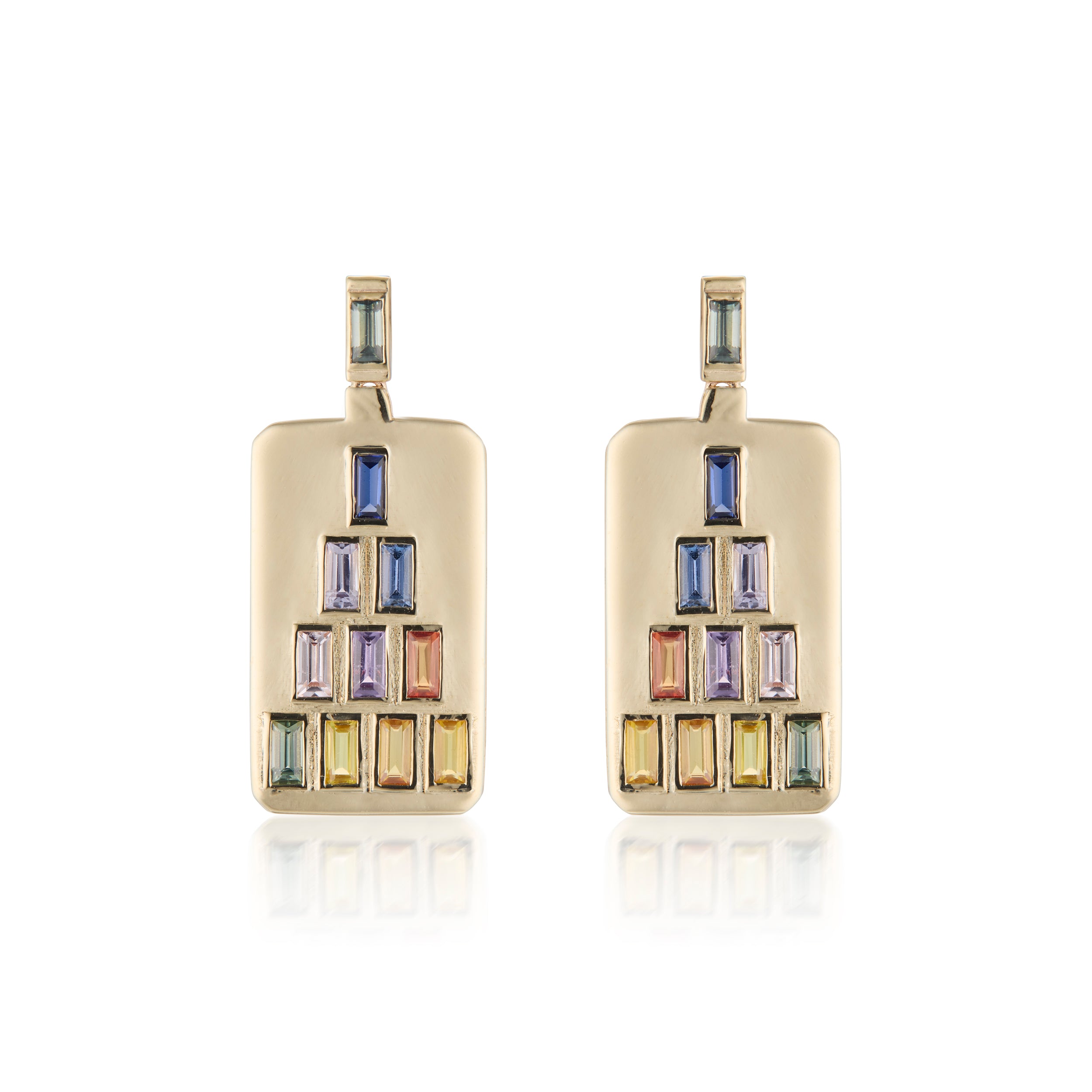 Stacked Blocks Statement Earrings