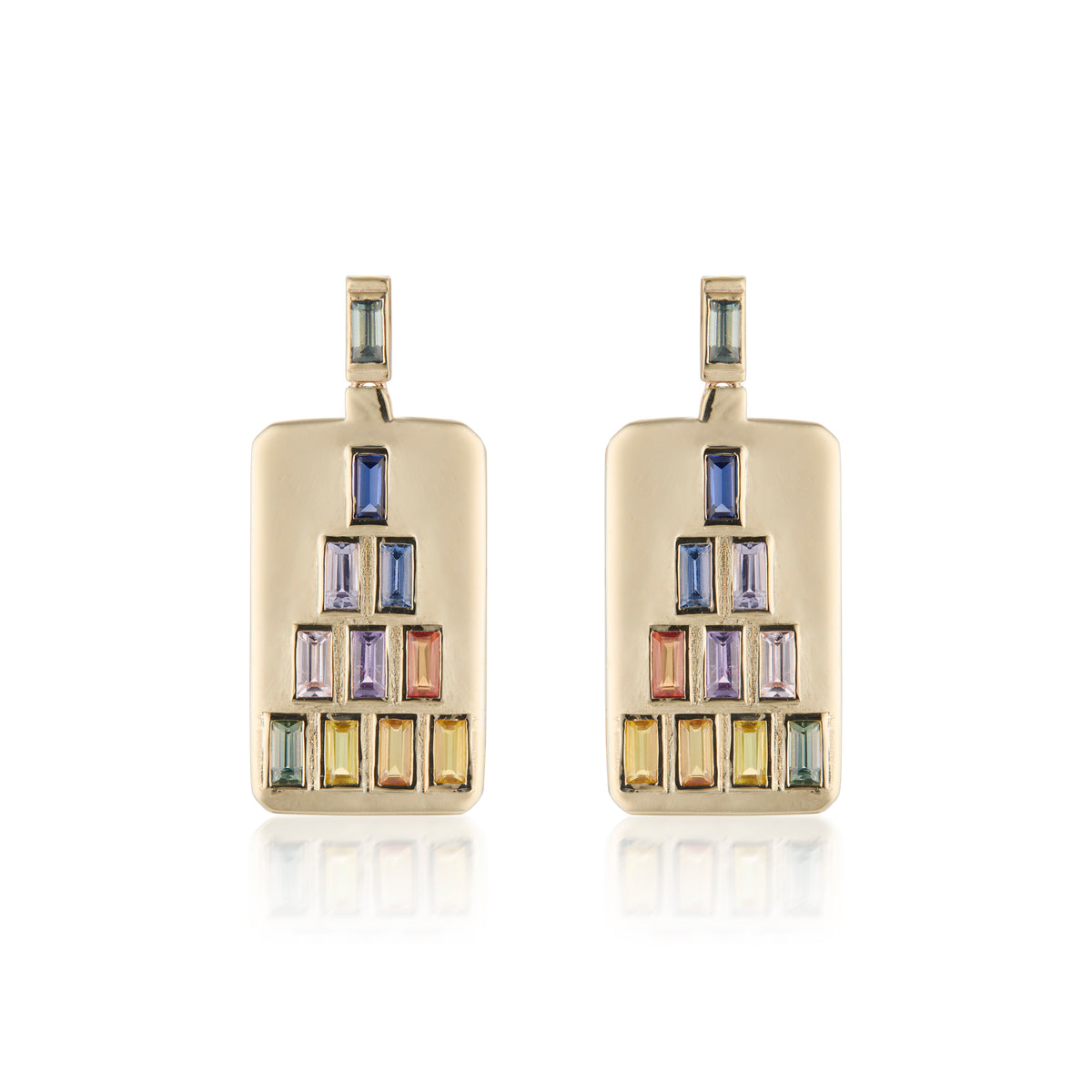 Stacked Blocks Statement Earrings