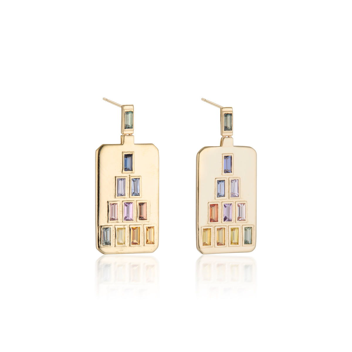 Stacked Blocks Statement Earrings