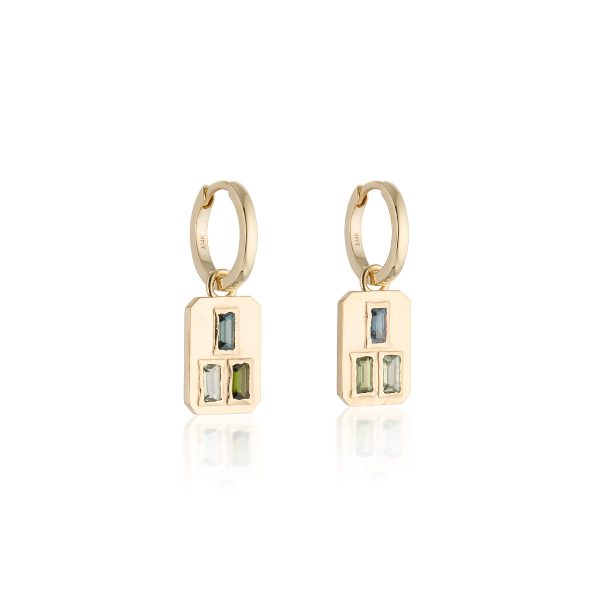 Stacked Blocks Dangle Earrings
