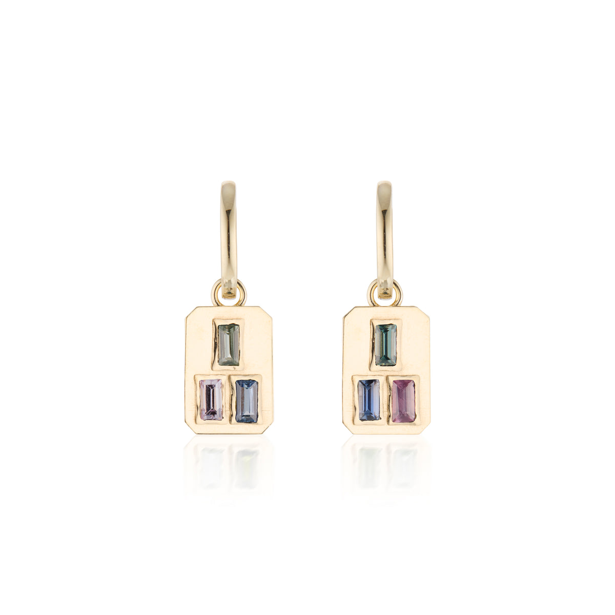 Stacked Blocks Dangle Earrings